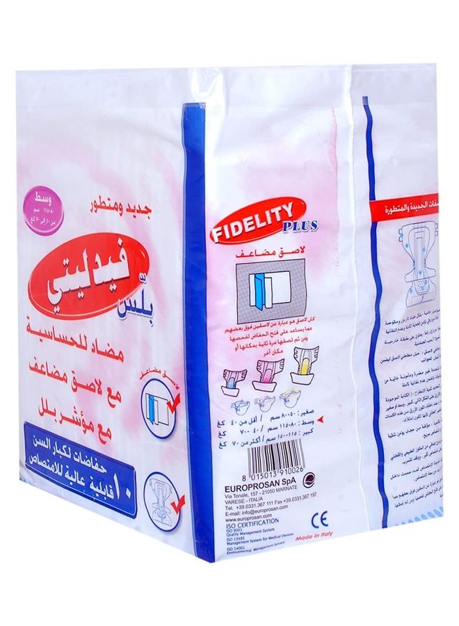 FIDELITY Pack Of 10 Adult Diapers Medium