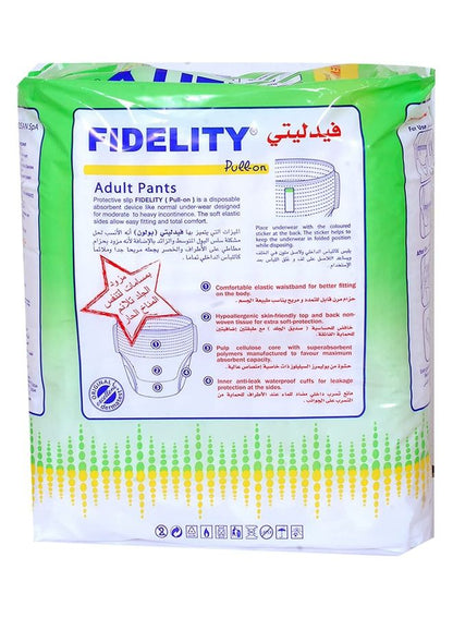 FIDELITY Pack Of 10 Adult Pull-On Pants, Large