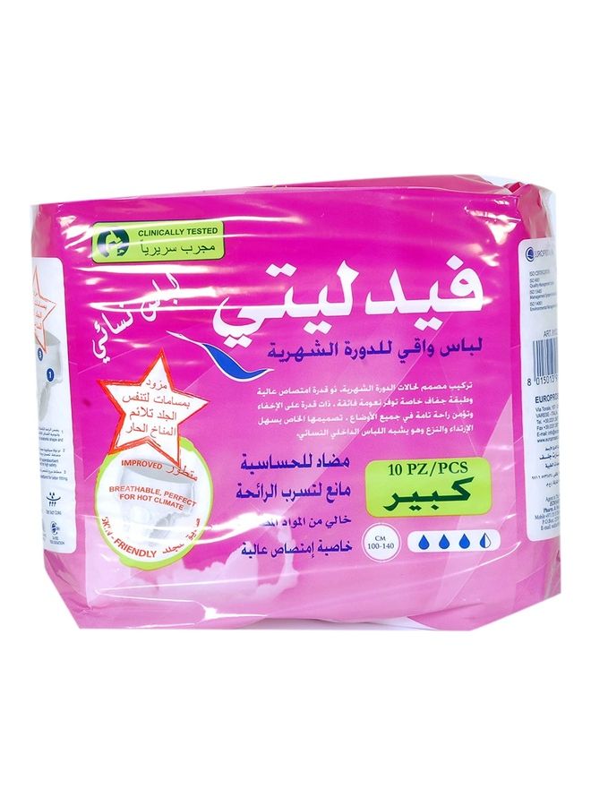 FIDELITY Pack Of 10 Absorbent Lady Pants, Large