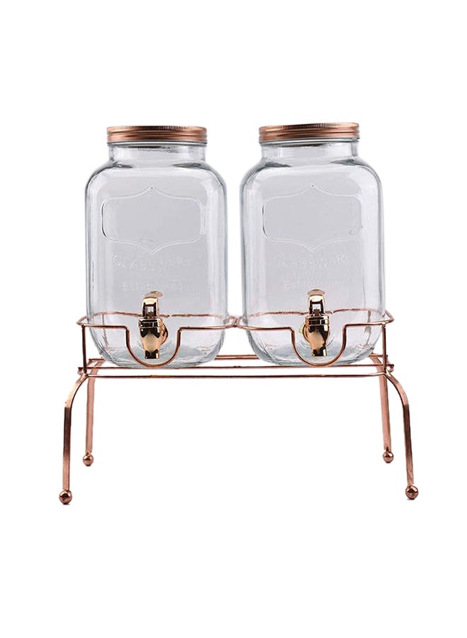 Orchid Double Glass Beverage Dispenser 4 Liters