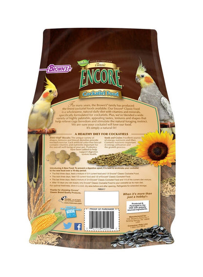 BROWN'S Encore Classic Natural Parrot Food 1.81kg