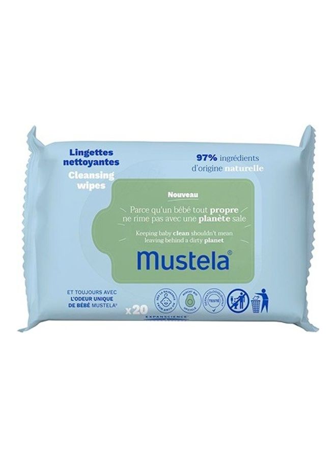 Mustela Cleansing Wipes x 20 for Gentle Skin Care