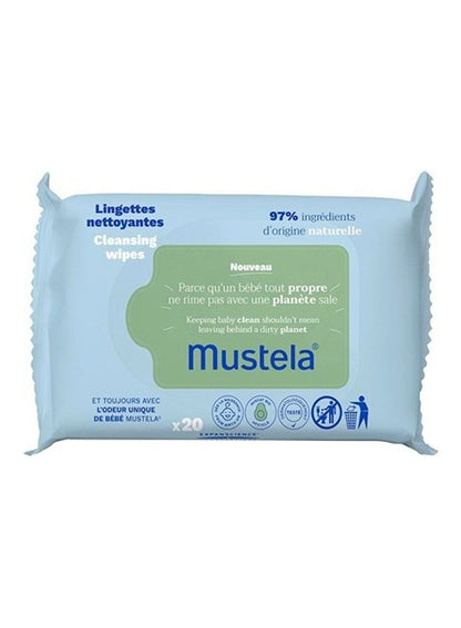 Mustela Cleansing Wipes x 20 for Gentle Skin Care