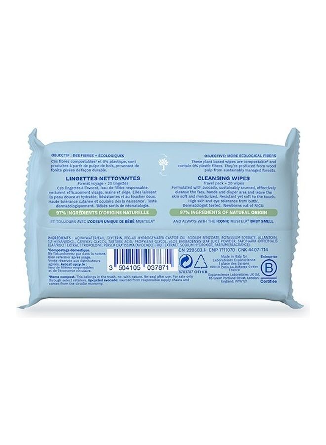 Mustela Cleansing Wipes x 20 for Gentle Skin Care