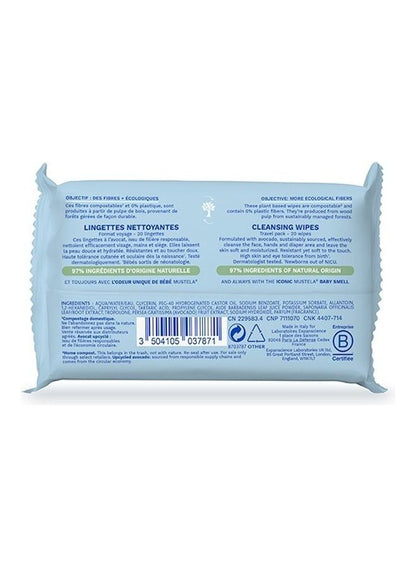 Mustela Cleansing Wipes x 20 for Gentle Skin Care