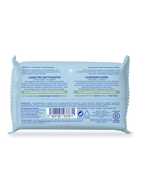 Mustela Cleansing Wipes x 20 for Gentle Skin Care