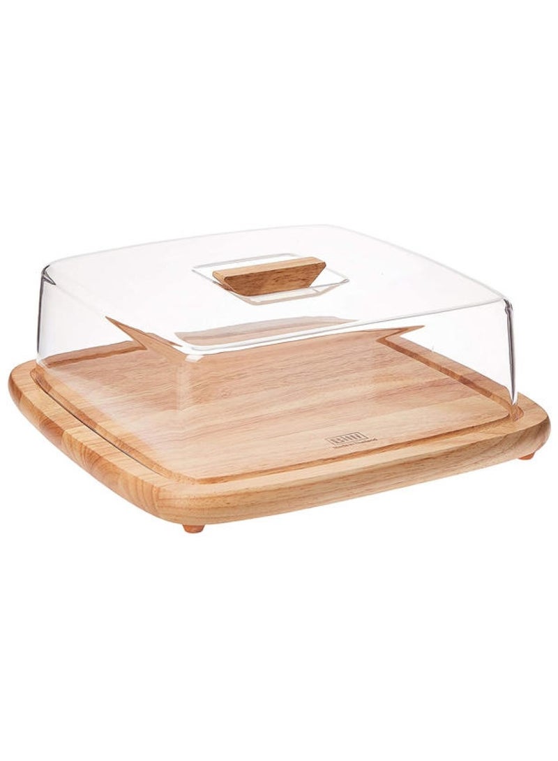 BILLI Wooden Cheese Dome With Acrylic Cover