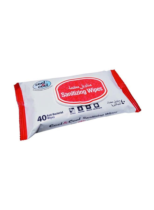 Cool & Cool Sanitizing Wipes 40 Count