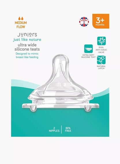 JUNIORS Dual Anti Colic Teats for Effortless Feeding