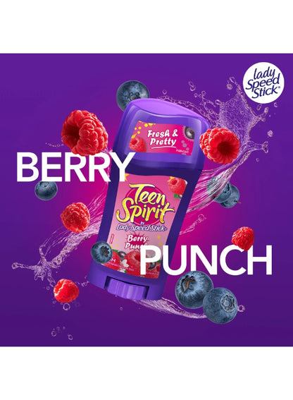berry punch, berry punch deodorant, cool dry, day teen, deodorant 65g, dermatologically tested, gym bags, lady speed stick, punch deodorant, punch deodorant 65g, sensitive skin, spirit berry, spirit berry punch, teen spirit, teen spirit berry
