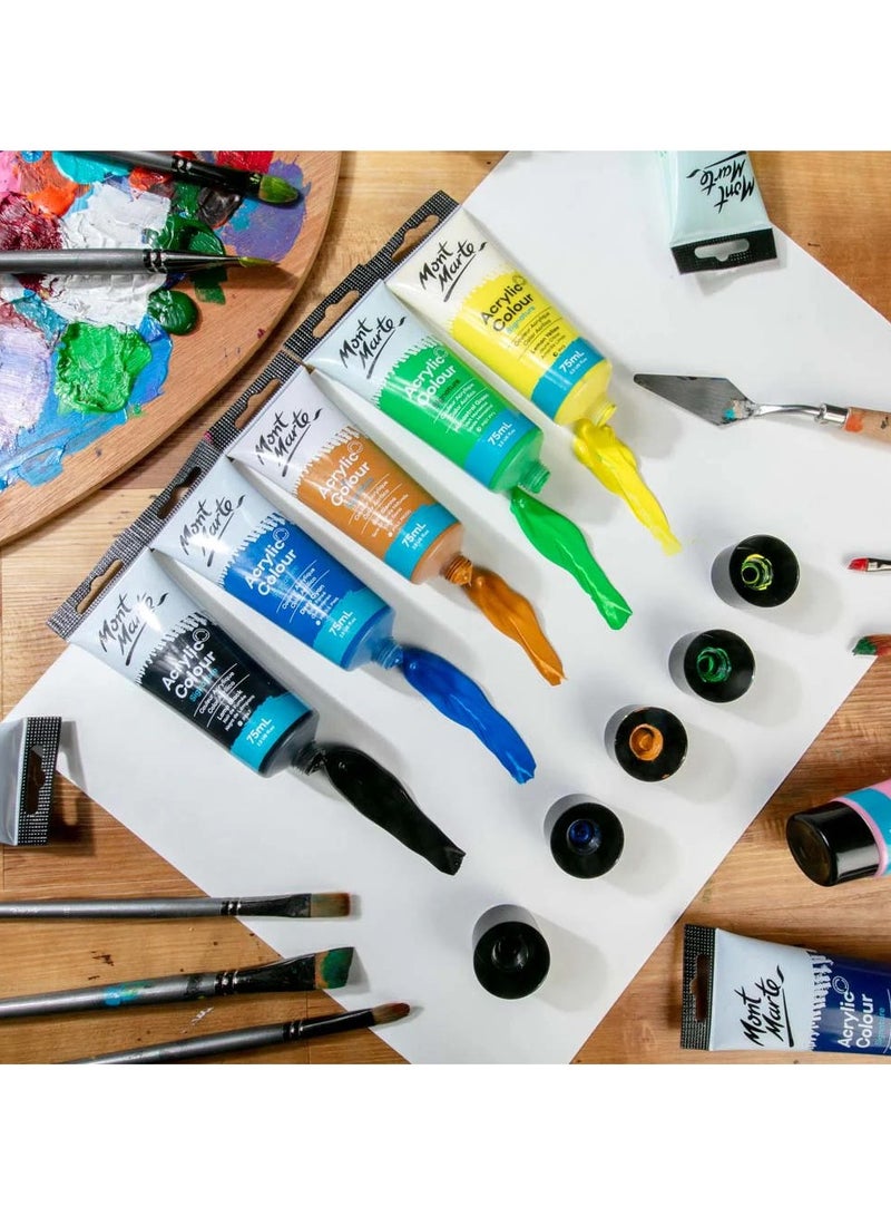 Mont Marte Acrylic Paint Tube 75ML Lamp Black