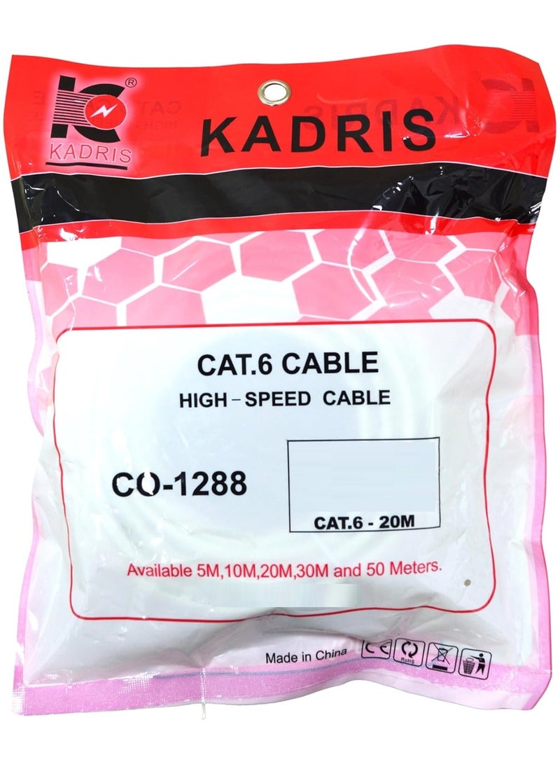 KADRIS Cat6 1000 Mbps Ethernet Cable 20 Meter