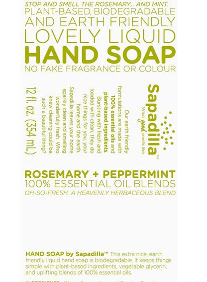 Sapadilla Hand Soap Rosemary & Peppermint 354 ML