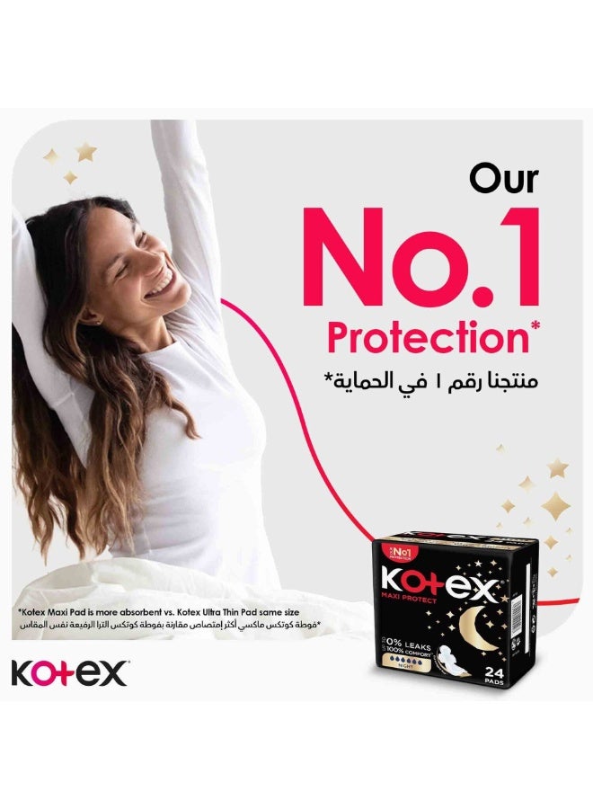Kotex Maxi Protect Overnight Pads 24 Pcs