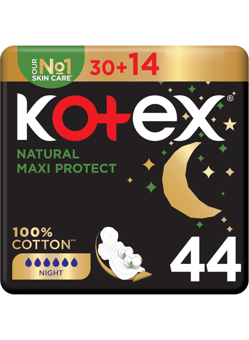 Kotex Natural Maxi Protect Thick Pads - Overnight