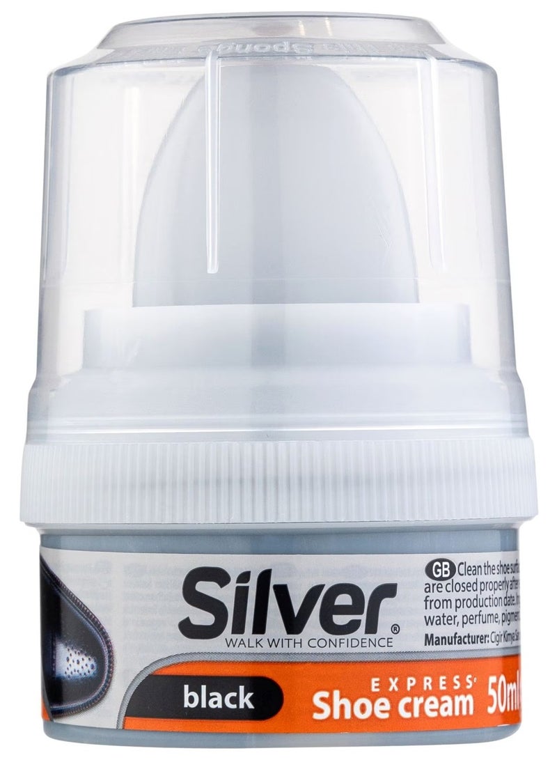 Silver Express Shoe Cream Black 50 ML - Silver