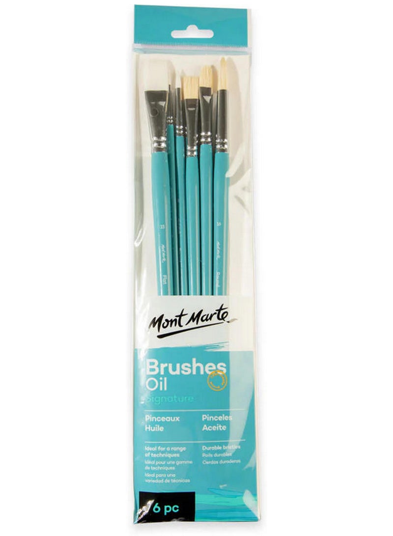 Mont Marte Signature Oil Brushes Set 6Pc