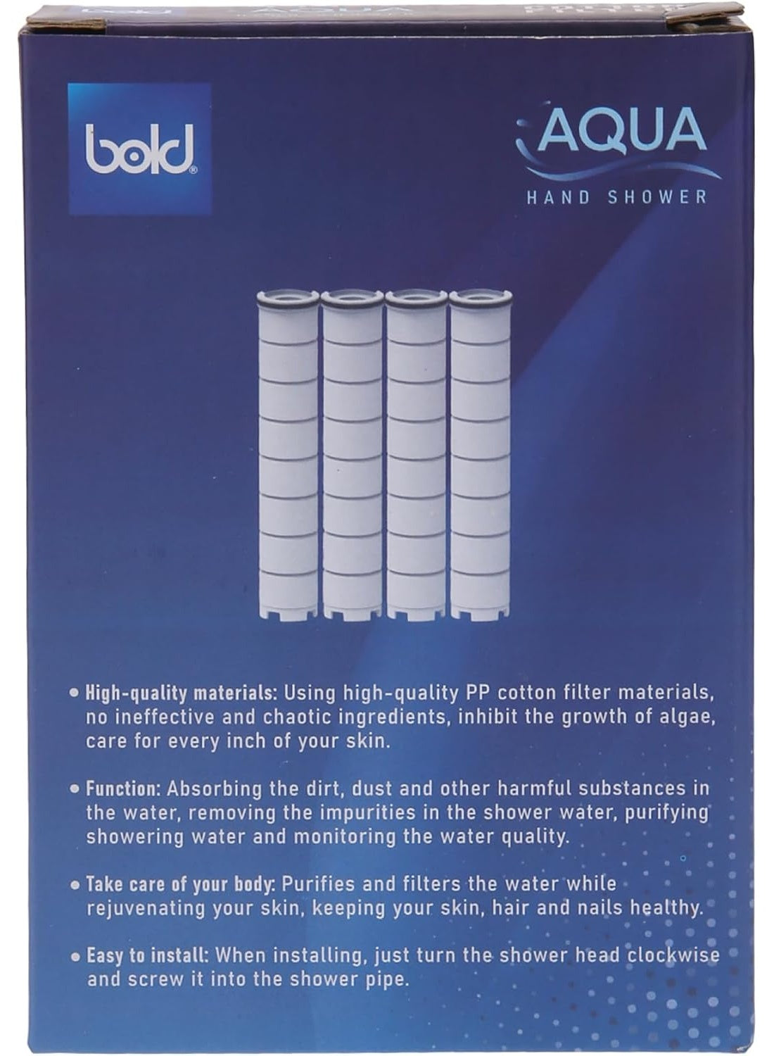bold, bold aqua, cotton, cotton shower, cotton shower filter, daily home, dirt dust, every day, hair care, hair shiny, rust dirt, shower filter, skin hair, vary due, white may