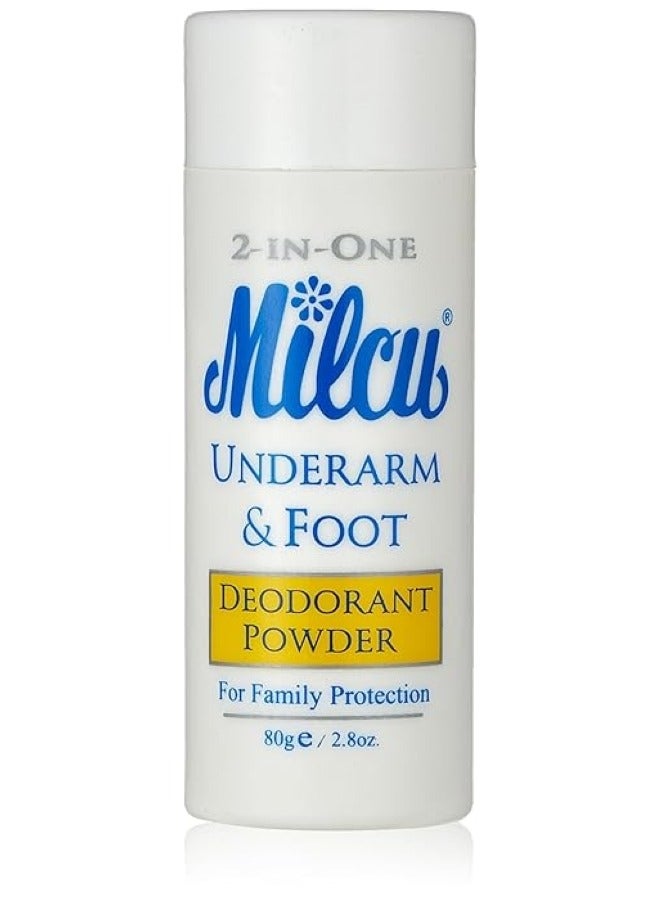 Milcu 2 In 1 Underarm & Foot Deodorant Powder