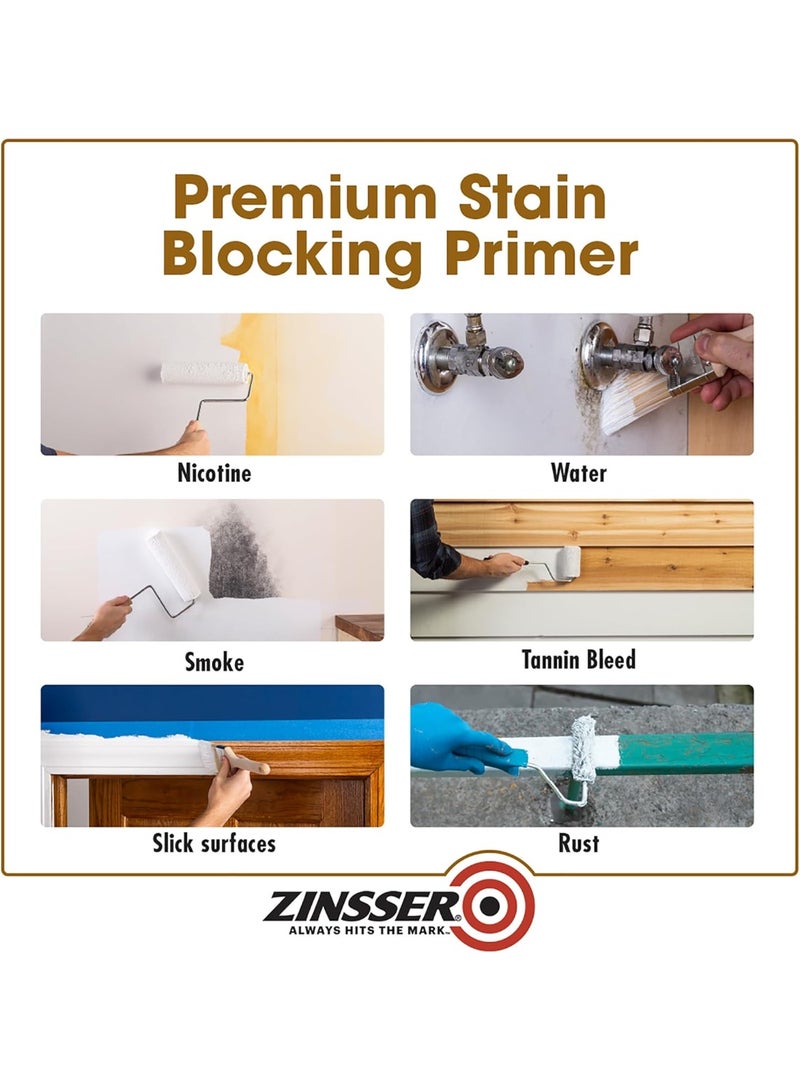 Zinsser High Hide Cover Stain Primer And Sealer White 946 ML