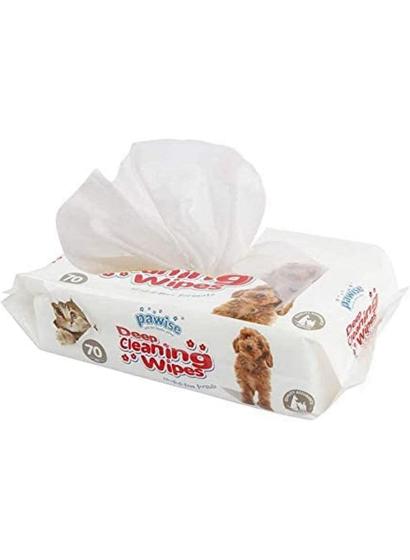 Pawise Deep Cleaning Wipes for Pets - 70 Pcs Pack
