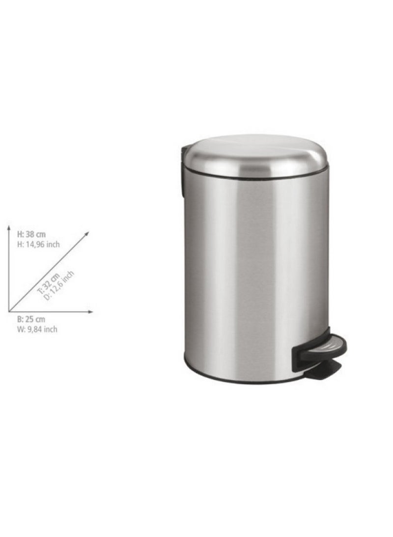 Wenko Pedal Bin Leman 12L Silver - Premium Quality
