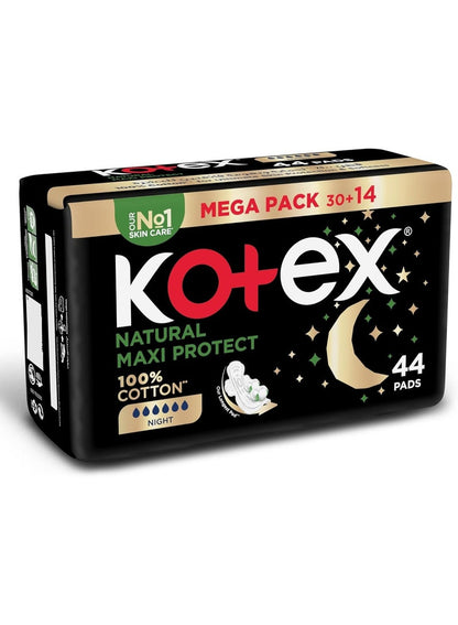 Kotex Natural Maxi Protect Thick Pads - Overnight