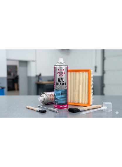a c cleaner, a c cleaner 500ml, aerosol foam, air conditioning, cleaner 500ml, dirty sock&quot, pro a c, pro a c cleaner, quot dirty, reach deep, root causes, sanitize air, sock&quot smells, sword pro, sword pro a c