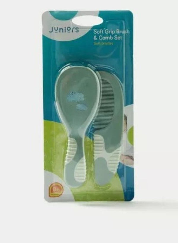 Dino Print Soft Grip Brush And Comb Set - JUNIORS