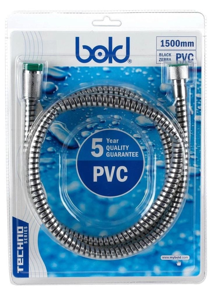 Bold Black Zebra PVC Shower Hose 150 cm - Bold