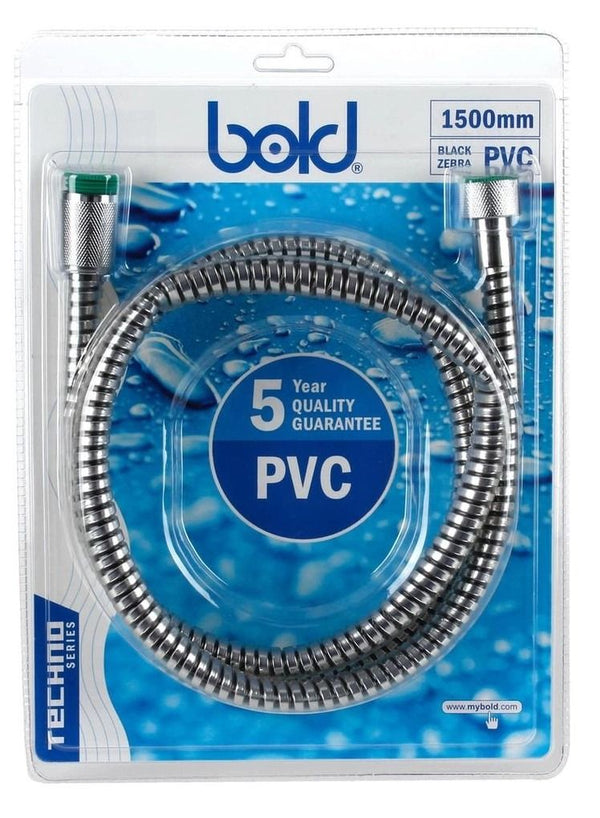 Bold Black Zebra PVC Shower Hose 150 cm - Bold