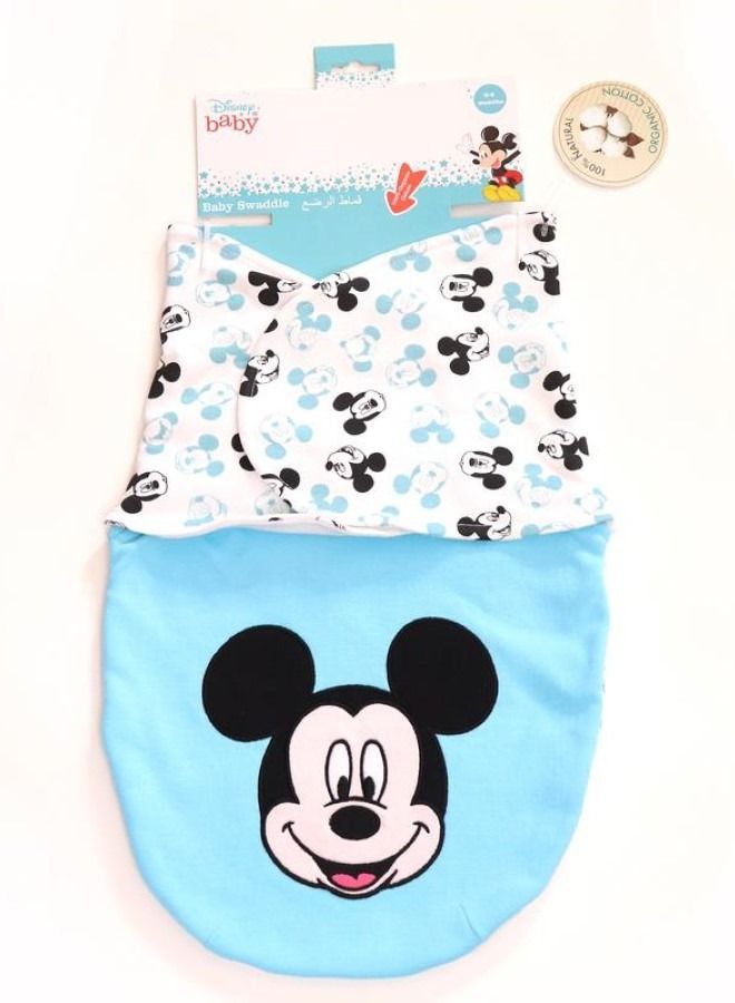 Disney Baby Swaddle White Blue - Soft Organic Cotton
