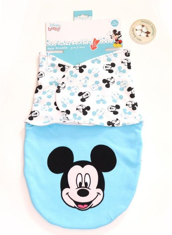 Disney Baby Swaddle White Blue - Soft Organic Cotton