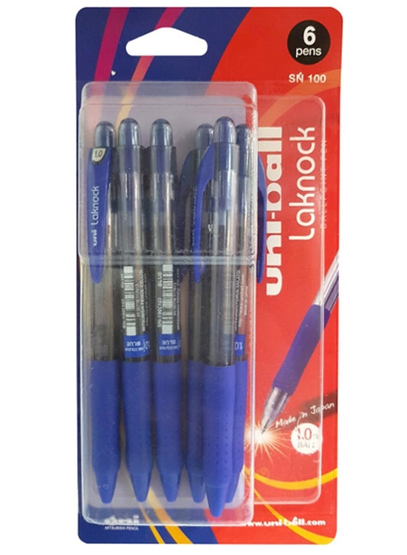 Uniball Laknock Ballpoint Pen Blister Blue