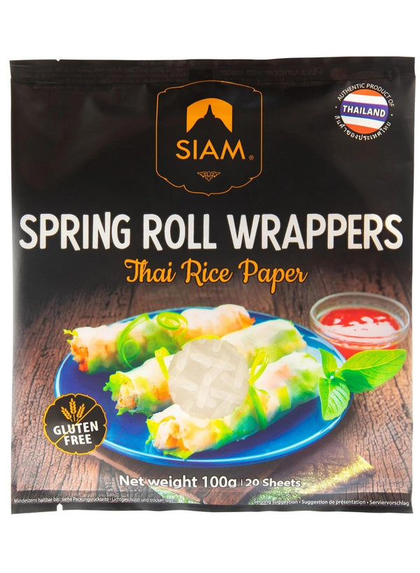 gluten-free, natural ingredients, per 100g, rice paper, roll wrappers, roll wrappers thai, sheets 100g, siam, spring roll, spring roll wrappers, thai rice, thai rice paper, vegan, wrappers thai, wrappers thai rice