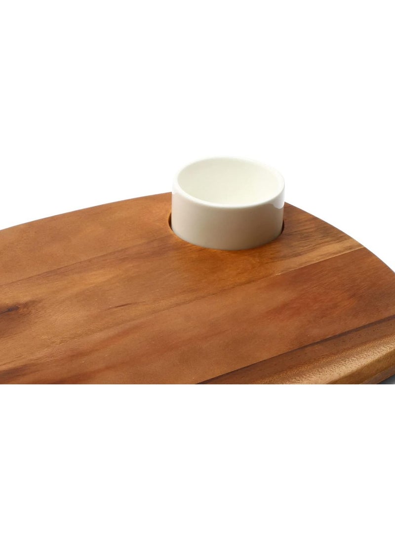 BILLI Wooden Serving Board With Ceramic Bowl