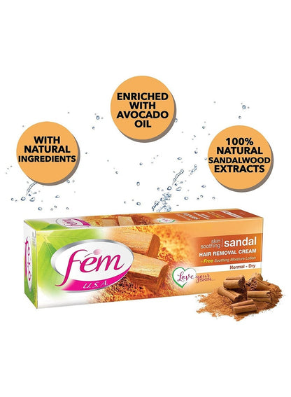 Fem Skin Soothing Hair Removal Cream with Sandal