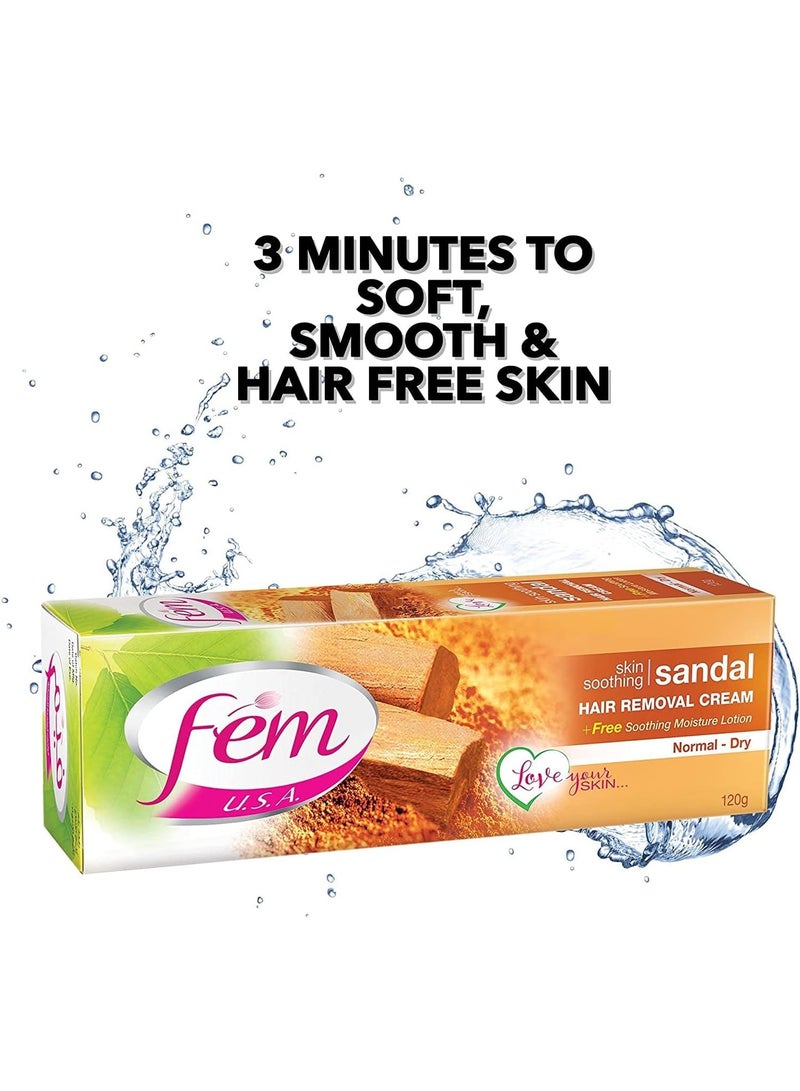 Fem Skin Soothing Hair Removal Cream with Sandal