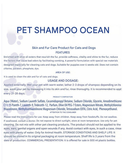 Pet White Ocean Scented Shampoo for Cats & Dogs