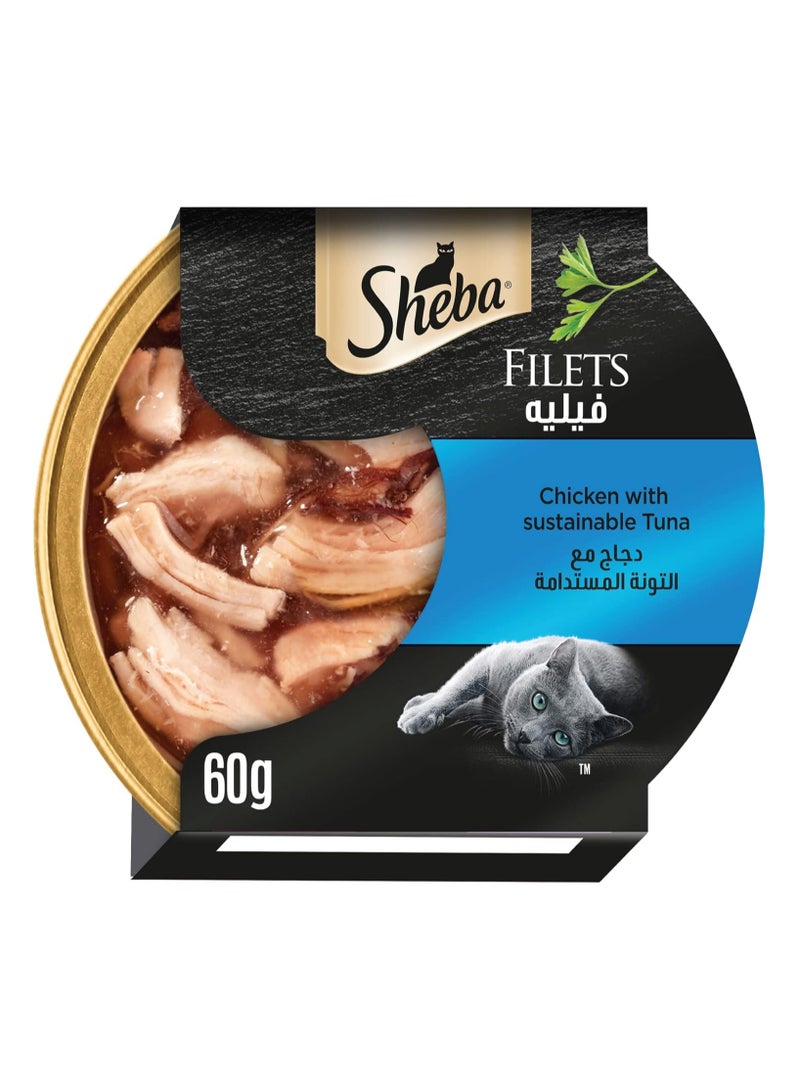 Sheba Filets Chicken With Sustainable Tuna Wet Cat Food