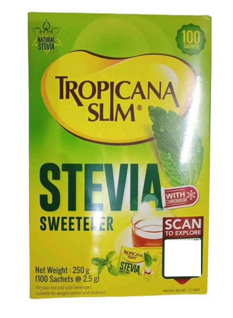 Tropicana Slim Stevia Sweetener Powder 100 Sachets