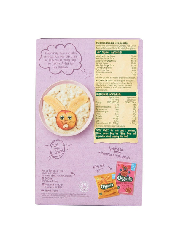 Organix Banana Plum Porridge 200grams - Delicious Baby Food