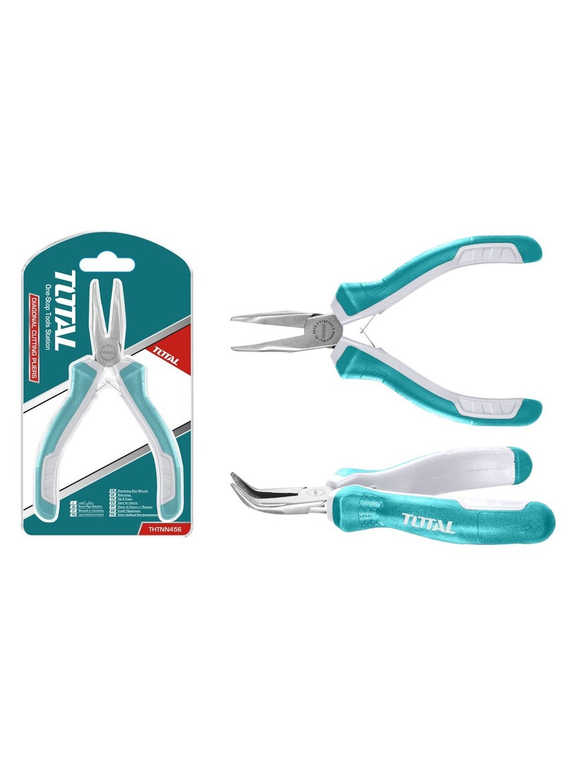 TOTAL Mini Bent Nose Pliers 4.5 Inch