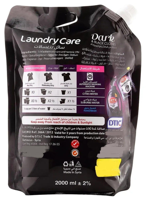 LET'S CLEAN Liquid Detergent for Dark Clothes 2Ltr