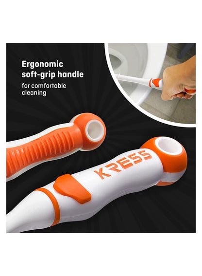 Kress Kleen Deluxe Toilet Brush Set Orange