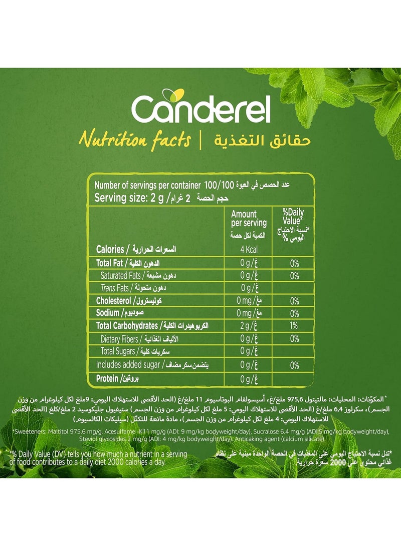 Canderel Stevia Sweetener 100 Sachets