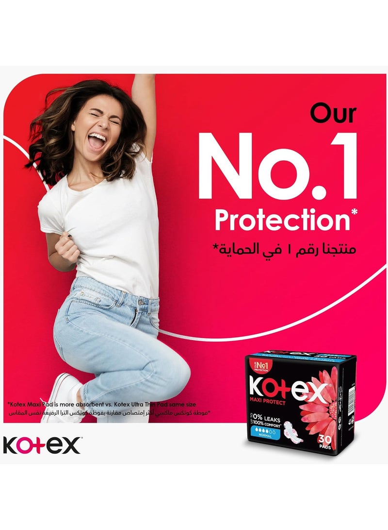Kotex Maxi Protect Thick Pads 30 Count