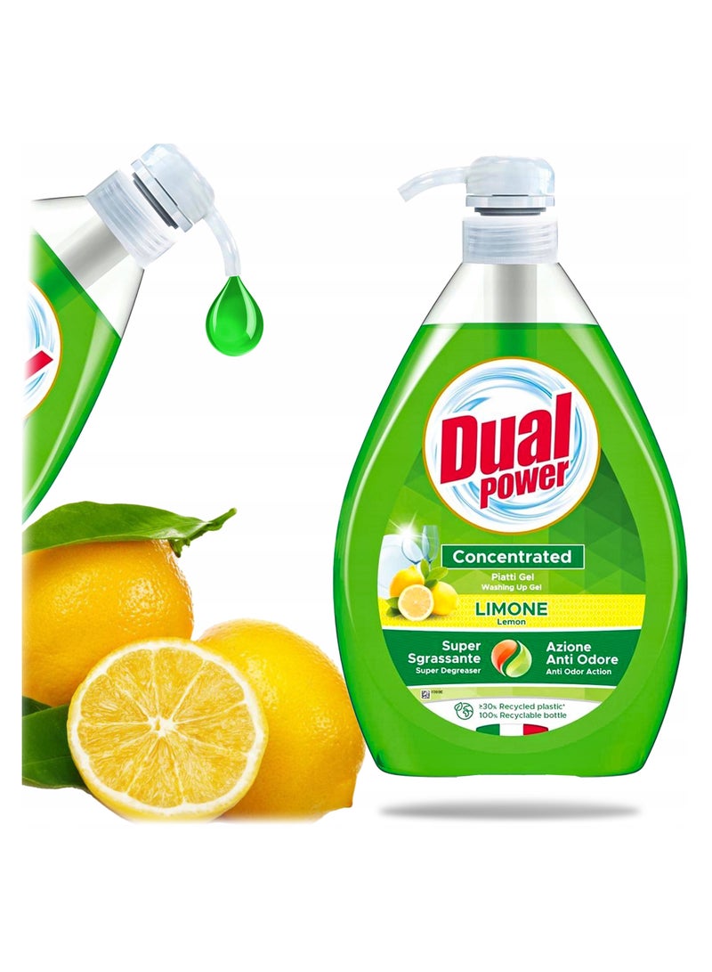 Dual Power Concentrated Dish Liquid Lemon 1000 ML