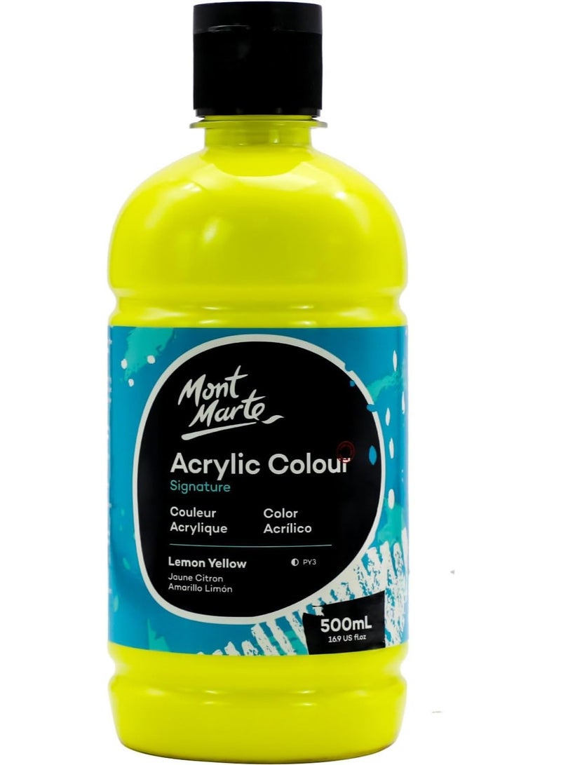Mont Marte Lemon Yellow Acrylic Paint 500ML