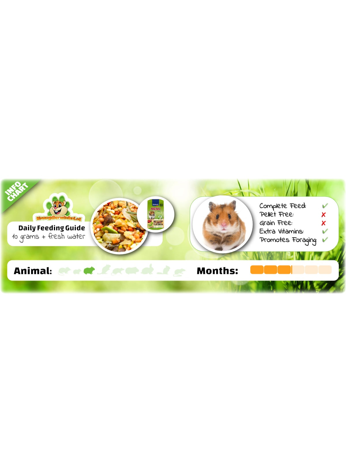 balanced feed, cereals seeds, diet suited, every stage, food supports, healthy diet, menu vital, menu vital hamsters, pet food, raw fiber, rich mixture, sugar-free, vitakraft, vital hamsters, vitality key